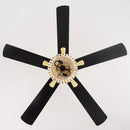 Parrot Uncle 52-Inch Pune Farmhouse Downrod Mount Reversible Ceiling Fan with Lighting and Remote Control (F6350Q110V)