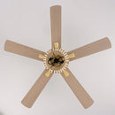 Parrot Uncle 52-Inch Pune Farmhouse Downrod Mount Reversible Ceiling Fan with Lighting and Remote Control (F6350Q110V)