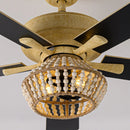 Parrot Uncle 52-Inch Pune Farmhouse Downrod Mount Reversible Ceiling Fan with Lighting and Remote Control (F6350Q110V)