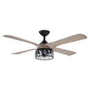Parrot Uncle 52" Tata Nagar Farmhouse Downrod Mount Reversible Crystal Ceiling Fan with Lighting and Remote Control (F6111110V)