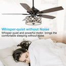 Parrot Uncle 52-Inch Tibuh Modern Downrod Mount Reversible Crystal Ceiling Fan with Lighting and Remote Control