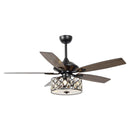 Parrot Uncle 52-Inch Tibuh Modern Downrod Mount Reversible Crystal Ceiling Fan with Lighting and Remote Control
