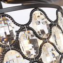 Parrot Uncle 52-Inch Tibuh Modern Downrod Mount Reversible Crystal Ceiling Fan with Lighting and Remote Control