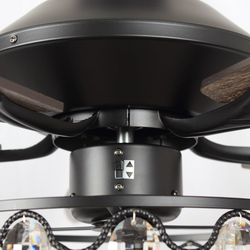 Parrot Uncle 52-Inch Tibuh Modern Downrod Mount Reversible Crystal Ceiling Fan with Lighting and Remote Control