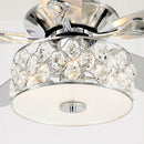 Parrot Uncle 52-Inch Tibuh Modern Downrod Mount Reversible Crystal Ceiling Fan with Lighting and Remote Control