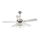 Parrot Uncle 52-Inch Tibuh Modern Downrod Mount Reversible Crystal Ceiling Fan with Lighting and Remote Control