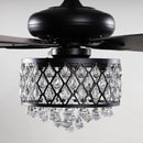 Parrot Uncle 52-Inch Wethington Modern Downrod Mount Reversible Crystal Ceiling Fan with Lighting and Remote Control (F6253QQ110V)