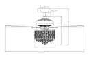 Parrot Uncle 52-Inch Wethington Modern Downrod Mount Reversible Crystal Ceiling Fan with Lighting and Remote Control (F6253QQ110V)