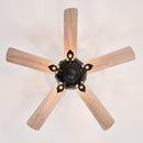 Parrot Uncle 52-Inch Wilburton Industrial Downrod Mount Reversible Ceiling Fan with Lighting and Remote Control (F6238110V)