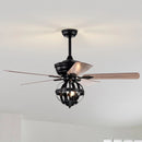 Parrot Uncle 52-Inch Wilburton Industrial Downrod Mount Reversible Ceiling Fan with Lighting and Remote Control (F6238110V)