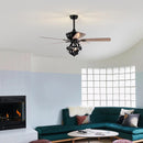 Parrot Uncle 52-Inch Wilburton Industrial Downrod Mount Reversible Ceiling Fan with Lighting and Remote Control (F6238110V)