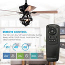 Parrot Uncle 52-Inch Wilburton Industrial Downrod Mount Reversible Ceiling Fan with Lighting and Remote Control (F6238110V)