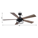 Parrot Uncle 52-Inch Windmill Industrial Downrod Mount Reversible Ceiling Fan with Lighting and Remote Control (BBLAB025A0)