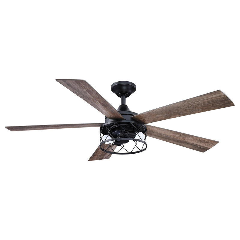 Parrot Uncle 52-Inch Windmill Industrial Downrod Mount Reversible Ceiling Fan with Lighting and Remote Control (BBLAB025A0)