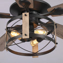 Parrot Uncle 52-Inch Wisner Industrial Downrod Mount Reversible Ceiling Fan with Lighting and Remote Control (F6316Q110V)