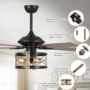 Parrot Uncle 52-Inch Wisner Industrial Downrod Mount Reversible Ceiling Fan with Lighting and Remote Control (F6316Q110V)