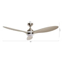 Parrot Uncle 56-Inch Bernardino Modern Brushed Nickel DC Motor Downrod Mount Reversible Ceiling Fan with Lighting and Remote Control (BBHTD20166E)