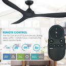 Parrot Uncle 56-Inch Modern DC Motor Downrod Mount Reversible Ceiling Fan with Remote Control