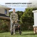 Giraffe Tools Heavy Duty Stainless Steel Garden Hose Reel Cart 2 Wheels (SW-8CUS)