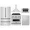 ZLINE 5-Piece Appliance Package - 30-Inch Induction Range, Wall Mount Range Hood, French Door Refrigerator, Dishwasher, and 30-Inch Microwave Drawer in Stainless Steel