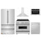 ZLINE 5-Piece Appliance Package - 36-Inch Induction Range, Wall Mount Range Hood, French Door Refrigerator, Dishwasher, and 24-Inch Microwave Drawer in Stainless Steel