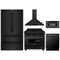 ZLINE 5-Piece Appliance Package - 36-Inch Induction Range, Convertible Wall Mount Range Hood, Refrigerator, 3-Rack Dishwasher and 30-Inch Microwave Drawer in Black Stainless Steel