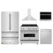 ZLINE 5-Piece Appliance Package - 36-Inch Induction Range, Wall Mount Range Hood, French Door Refrigerator, Dishwasher, and 24-Inch Microwave Oven in Stainless Steel