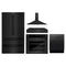 ZLINE 5-Piece Appliance Package - 48-Inch Rangetop with Brass Burners, Refrigerator, 30-Inch Electric Wall Oven, 3-Rack Dishwasher, and Convertible Wall Mount Hood in Black Stainless Steel (5KPR-RTBRH48-AWSDWV)