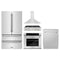 ZLINE 5-Piece Appliance Package - 36-Inch Rangetop, Refrigerator, 30-Inch Electric Wall Oven, 3-Rack Dishwasher, and Convertible Wall Mount Hood in Stainless Steel (5KPR-RTRH36-AWSDWV)
