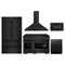 ZLINE 5-Piece Appliance Package - 48-Inch Gas Range, Refrigerator, Convertible Wall Mount Hood, Microwave Drawer, and 3-Rack Dishwasher in Black Stainless Steel (5KPR-SGRBRH48-MWDWV)