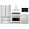 ZLINE 5-Piece Appliance Package - 30-Inch Gas Range, Refrigerator, Convertible Wall Mount Hood, Microwave Drawer, and 3-Rack Dishwasher in Stainless Steel (5KPR-SGRRH30-MWDWV)