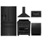 ZLINE 5-Piece Appliance Package - 30-Inch Dual Fuel Range with Brass Burners, Refrigerator with Water Dispenser, Convertible Wall Mount Hood, Microwave Drawer, and 3-Rack Dishwasher in Black Stainless Steel (5KPRW-RABRH30-MWDWV)