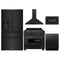 ZLINE 5-Piece Appliance Package - 36-Inch Dual Fuel Range with Brass Burners, Refrigerator with Water Dispenser, Convertible Wall Mount Hood, Microwave Drawer, and 3-Rack Dishwasher in Black Stainless Steel (5KPRW-RABRH36-MWDWV)
