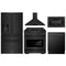 ZLINE 5-Piece Appliance Package - 30-Inch Gas Range, Refrigerator with Water Dispenser, Convertible Wall Mount Hood, Microwave Drawer, and 3-Rack Dishwasher in Black Stainless Steel (5KPRW-SGRBRH30-MWDWV)