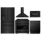 ZLINE 5-Piece Appliance Package - 36-Inch Gas Range, Refrigerator with Water Dispenser, Convertible Wall Mount Hood, Microwave Drawer, and 3-Rack Dishwasher in Black Stainless Steel (5KPRW-SGRBRH36-MWDWV)