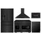 ZLINE 5-Piece Appliance Package - 48-Inch Gas Range, Refrigerator with Water Dispenser, Convertible Wall Mount Hood, Microwave Drawer, and 3-Rack Dishwasher in Black Stainless Steel (5KPRW-SGRBRH48-MWDWV)