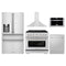 ZLINE 5-Piece Appliance Package - 36-Inch Gas Range, Refrigerator with Water Dispenser, Convertible Wall Mount Hood, Microwave Drawer, and 3-Rack Dishwasher in Stainless Steel (5KPRW-SGRRH36-MWDWV)