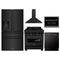 ZLINE 5-Piece Appliance Package - 30-Inch Induction Range, Wall Mount Range Hood, Refrigerator with Water Dispenser, Dishwasher and 24-Inch Microwave Oven in Black Stainless Steel