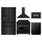 ZLINE 5-Piece Appliance Package - 36-Inch Induction Range, Wall Mount Range Hood, Refrigerator with Water Dispenser, Dishwasher, and 24-Inch Microwave Drawer in Black Stainless Steel