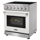 Kostch 30-Inch Glass Top Electric Range with 5 Burners & 4.55 Cu. Ft. Convection Oven in White (KOS-30RE06H-W)
