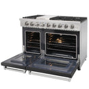 Kostch 48-Inch Gas Range with 6 Burners, Griddle Cooktop & 6.8 Cu. Ft. Convection Oven in Black (KOS-48RG03M-B)