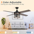 Parrot Uncle 52-Inch Mirelle Farmhouse Downrod Mount Reversible Ceiling Fan with Lighting and Remote Control (F6288110V)