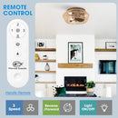 Parrot Uncle 14-Inch Farmhouse DC Motor Flush Mount Reversible Iron Ceiling Fan with LED Lighting and Remote Control (F8257110V)