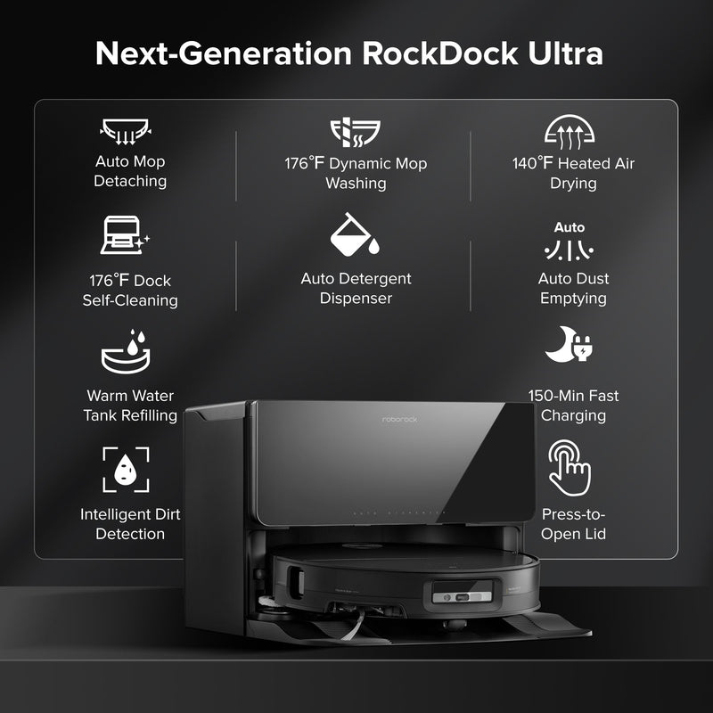 Roborock Saros 10.5 RDS Robot Vacuum with Refill & Drainage System and Anti-Tangle Brush System