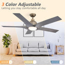 Parrot Uncle 56-Inch Genoa Farmhouse DC Motor Downrod Mount Reversible Ceiling Fan with Lighting and Remote Control (BBLDA158A)
