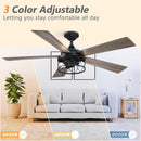 Parrot Uncle 52-Inch Windmill Industrial Downrod Mount Reversible Ceiling Fan with Lighting and Remote Control (BBLAB025A0)