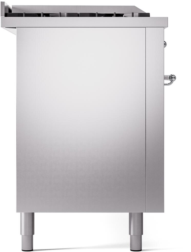 Stainless steel gas range side panel with adjustable legs