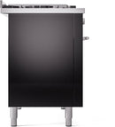 ILVE 48-Inch Professional Plus II Freestanding Propane Gas Dual Fuel Range with 8 Sealed Burner in Glossy Black (UP48FWMPBKLP)