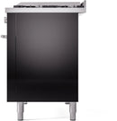 ILVE 48-Inch Professional Plus II Freestanding Natural Gas Dual Fuel Range with 8 Sealed Burner in Glossy Black (UP48FWMPBK)