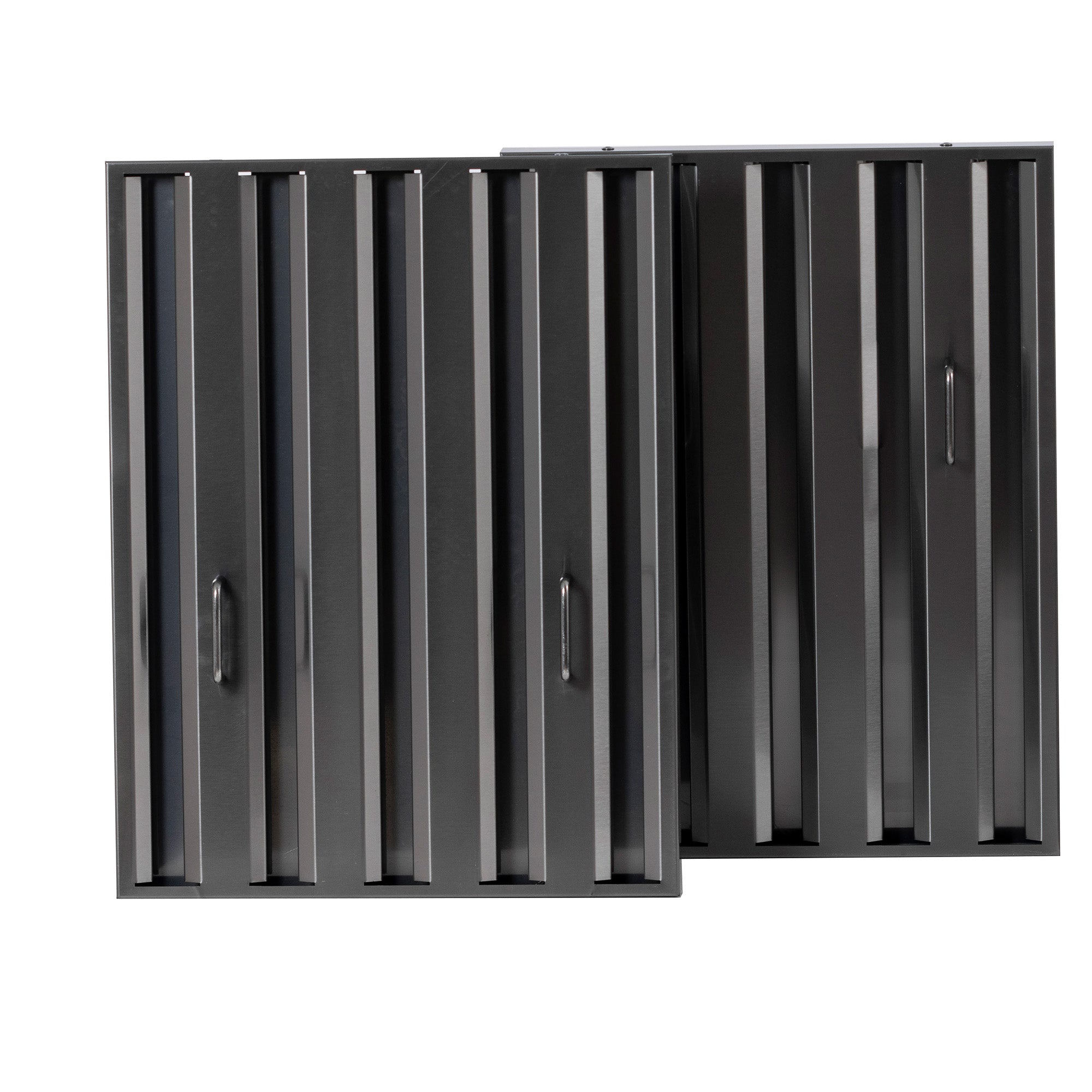 Under-cabinet hood baffle filters with vertical slats